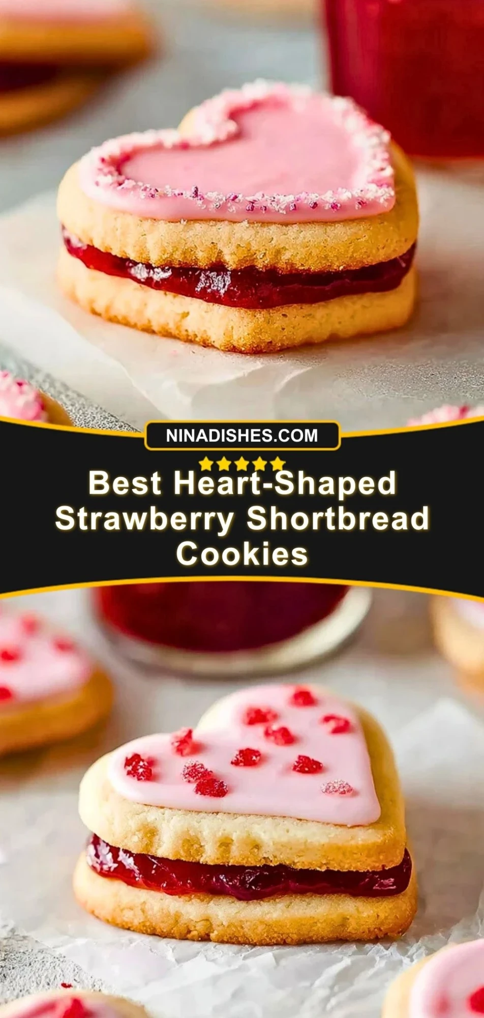 Best Heart-Shaped Strawberry Shortbread Cookies (3)