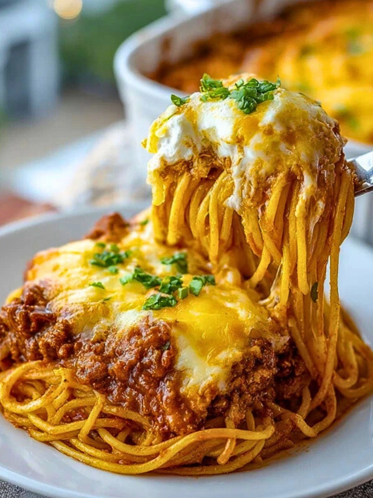 Baked Cream Cheese Spaghetti Casserole (1)