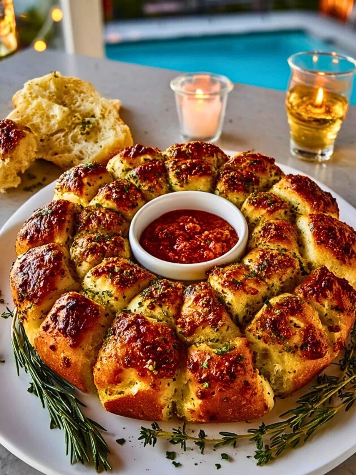 Pull Apart Garlic Bread Wreath (1)