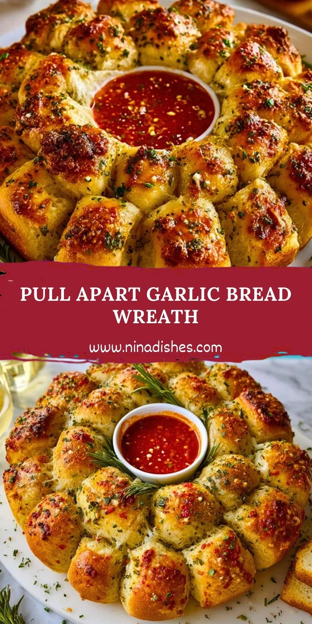 Pull Apart Garlic Bread Wreath (2)