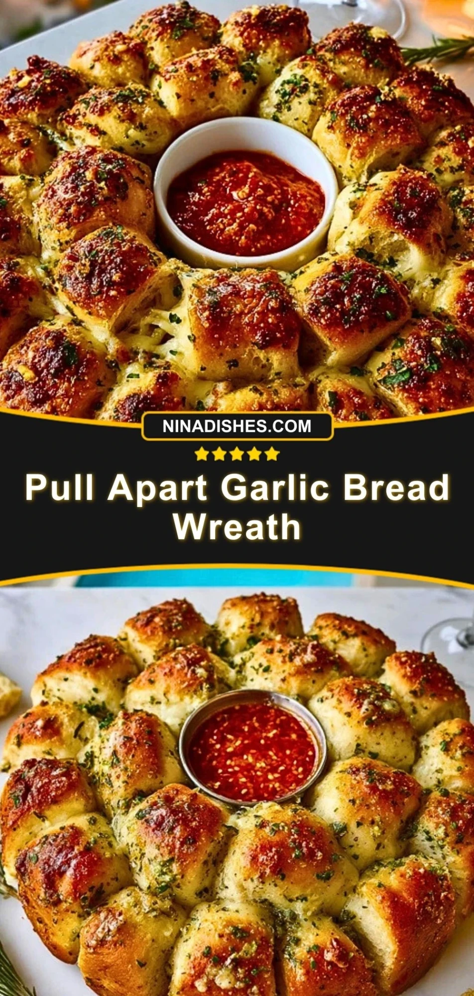 Pull Apart Garlic Bread Wreath (3)