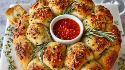 Pull Apart Garlic Bread Wreath