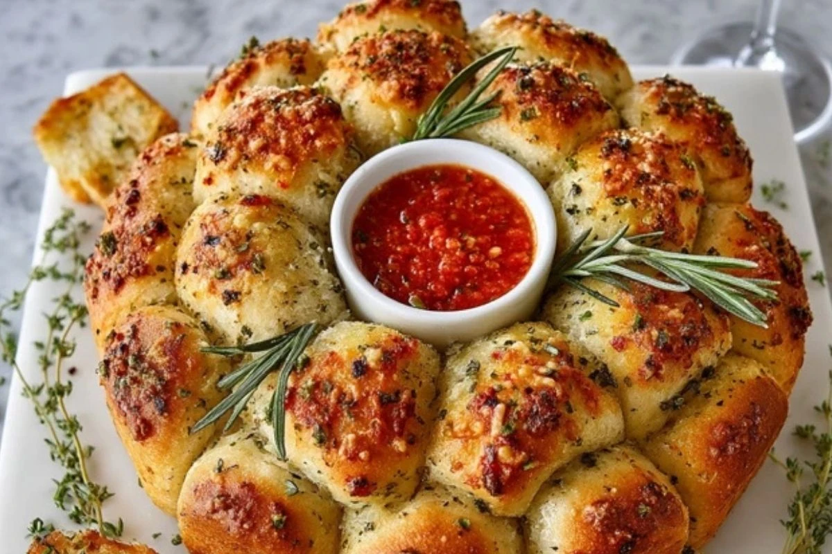 Pull Apart Garlic Bread Wreath