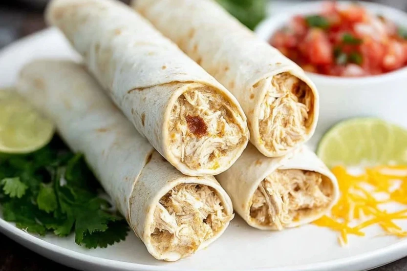 Crockpot Chicken Taquitos