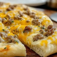 Sausage Gravy Crescent Roll Breakfast Pizza