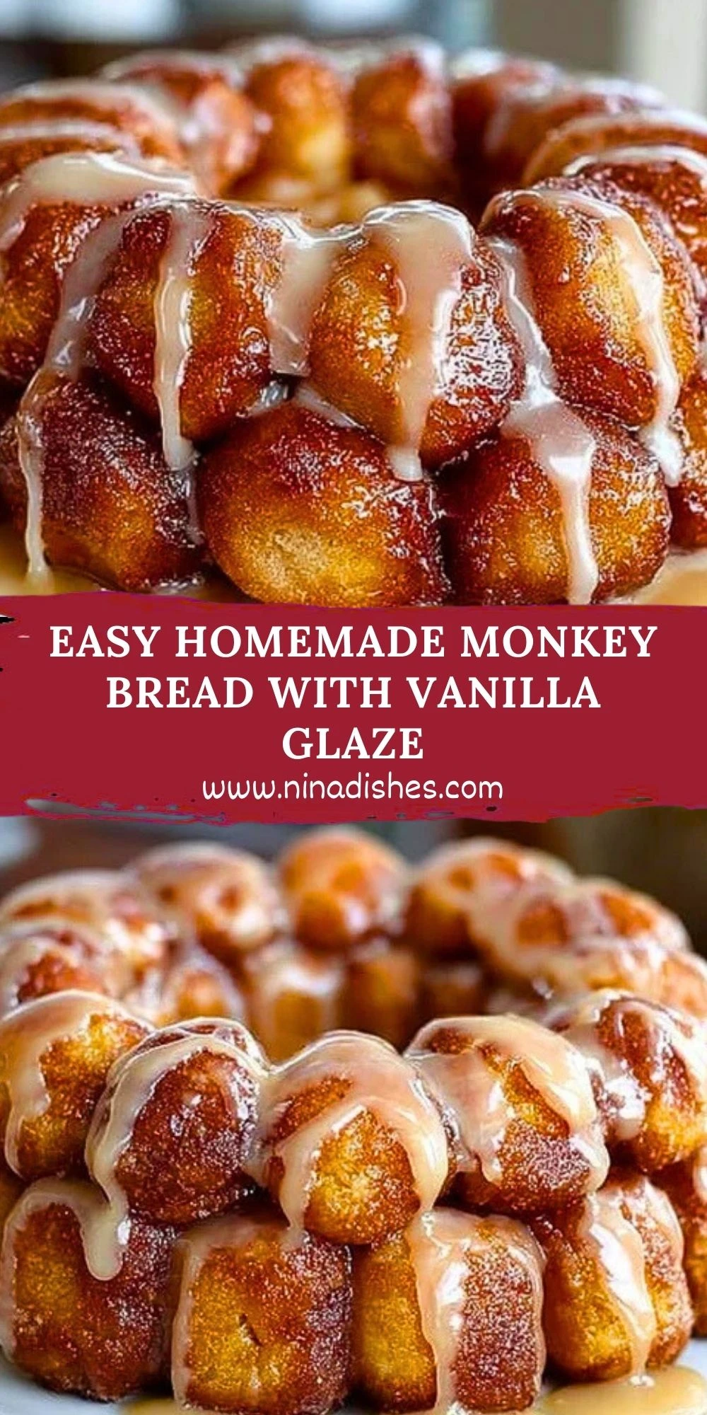 Easy Homemade Monkey Bread With Vanilla Glaze (2)