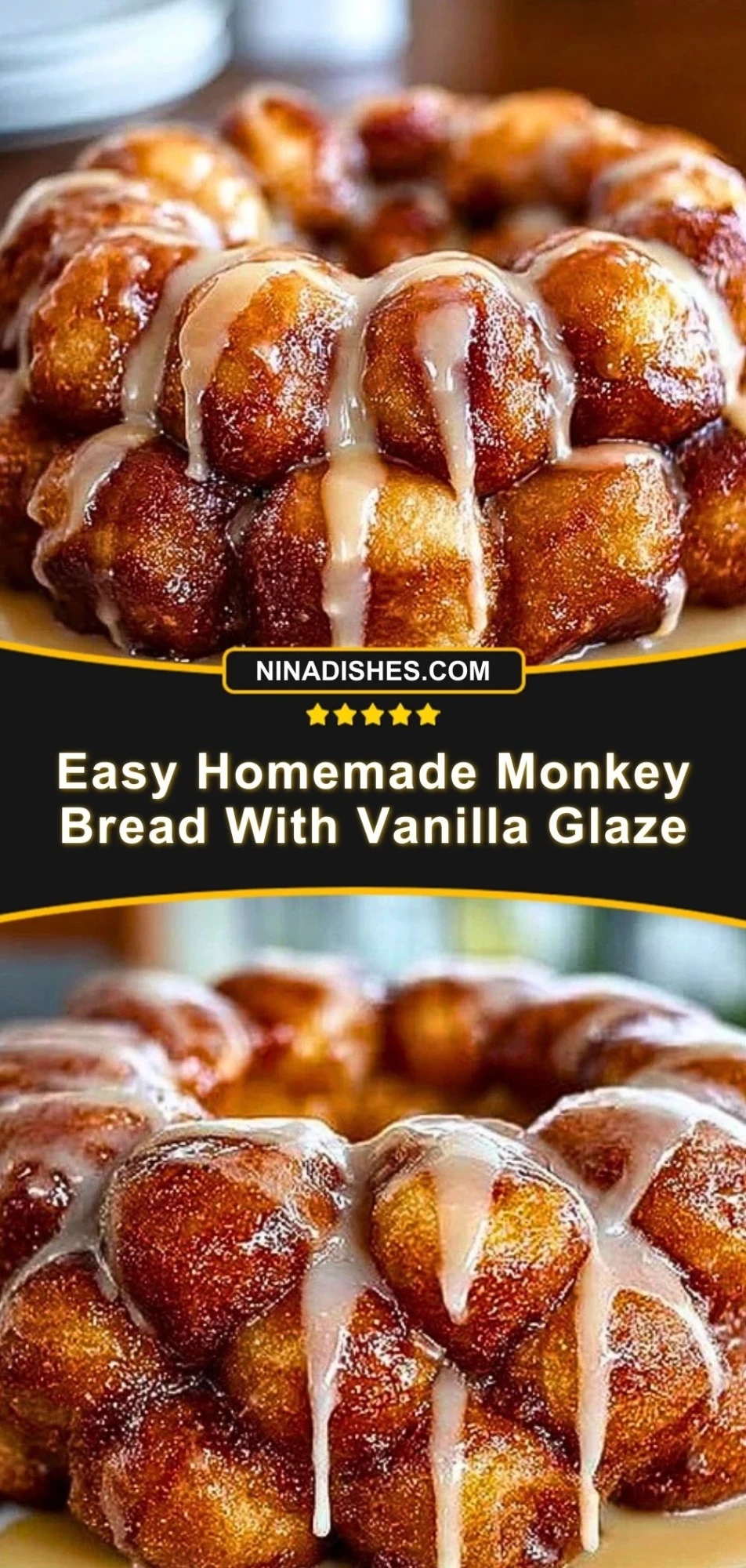 Easy Homemade Monkey Bread With Vanilla Glaze (3)