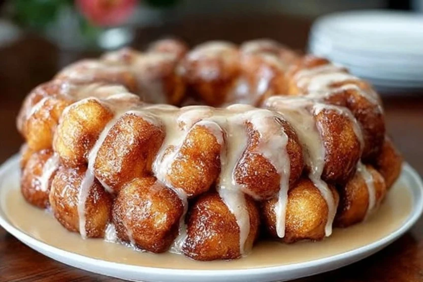 Easy Homemade Monkey Bread With Vanilla Glaze