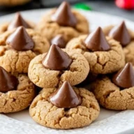 Soft Peanut Butter Cookies With Chocolate Kisses