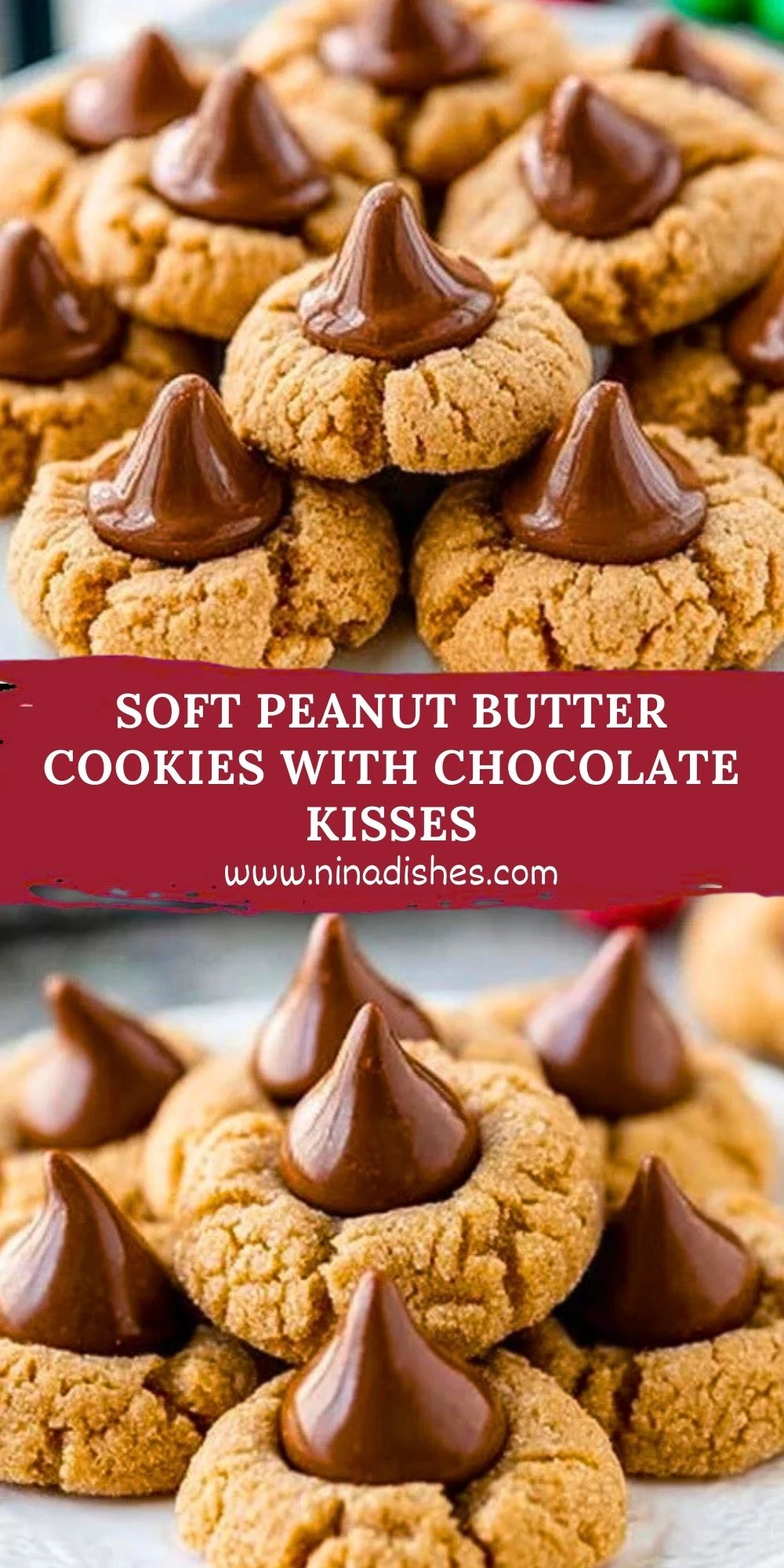 Soft Peanut Butter Cookies With Chocolate Kisses (2)