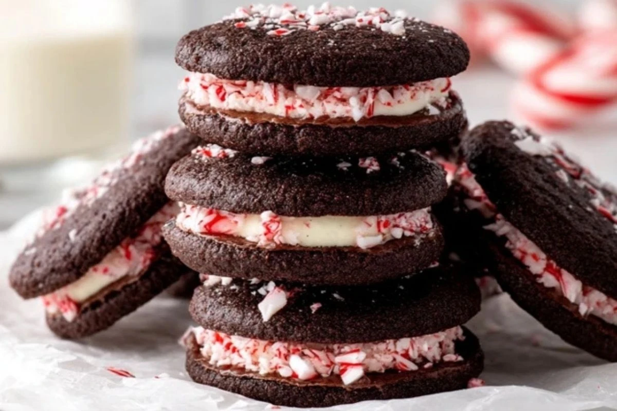Chocolate Peppermint Sandwich Cookies