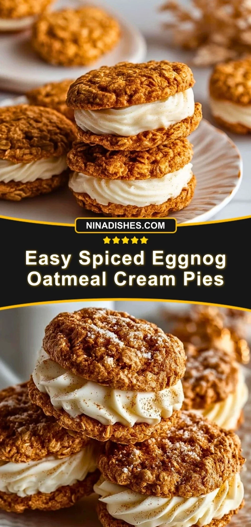 Easy Spiced Eggnog Oatmeal Cream Pies (2)
