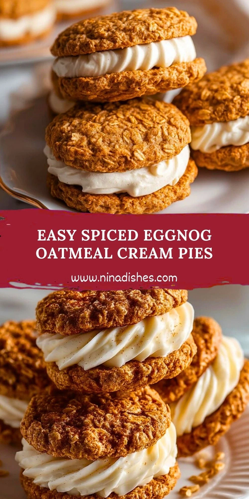 Easy Spiced Eggnog Oatmeal Cream Pies (3)