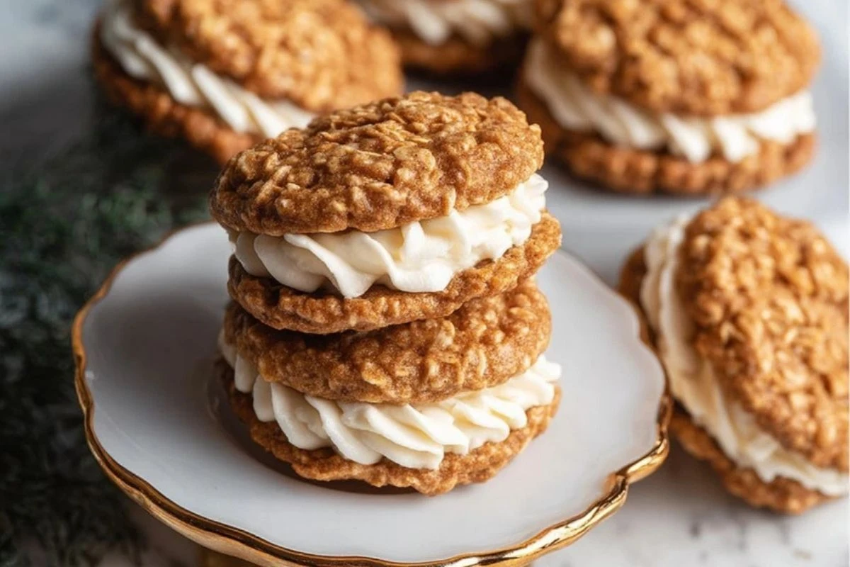 Easy Spiced Eggnog Oatmeal Cream Pies
