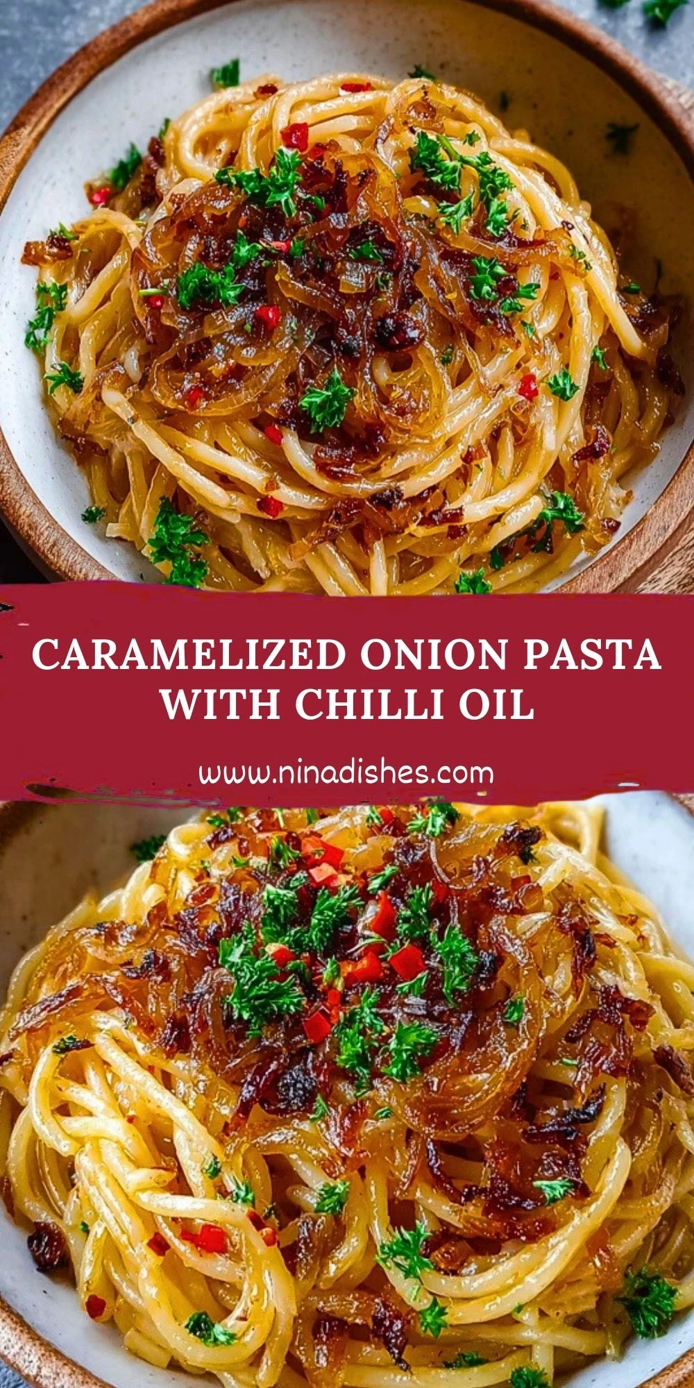 Caramelized Onion Pasta with Chilli Oil (2)