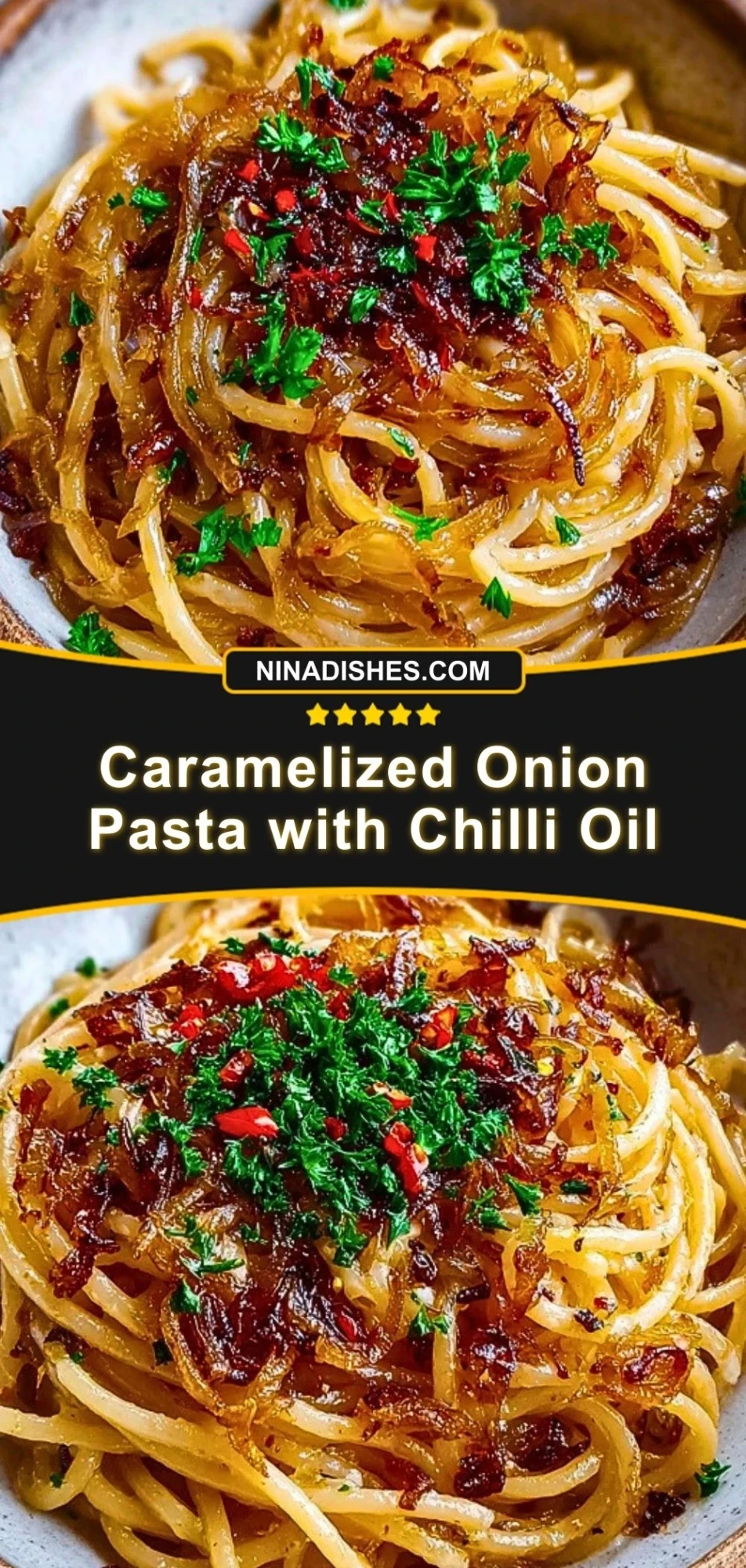 Caramelized Onion Pasta with Chilli Oil (3)