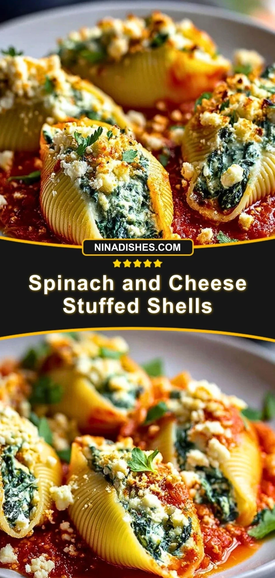 Spinach and Cheese Stuffed Shells (3)