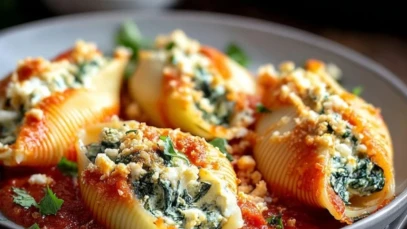 Spinach and Cheese Stuffed Shells