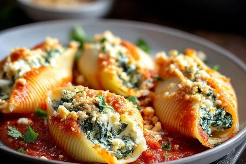 Spinach and Cheese Stuffed Shells