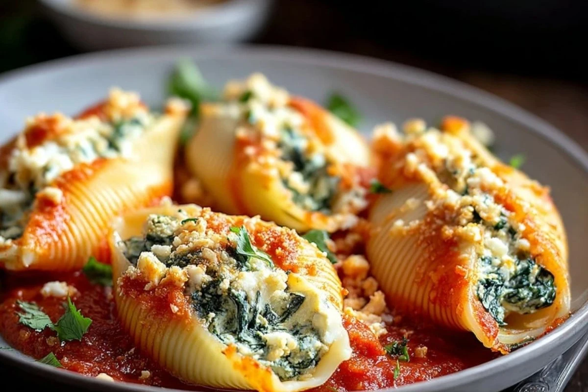Spinach and Cheese Stuffed Shells