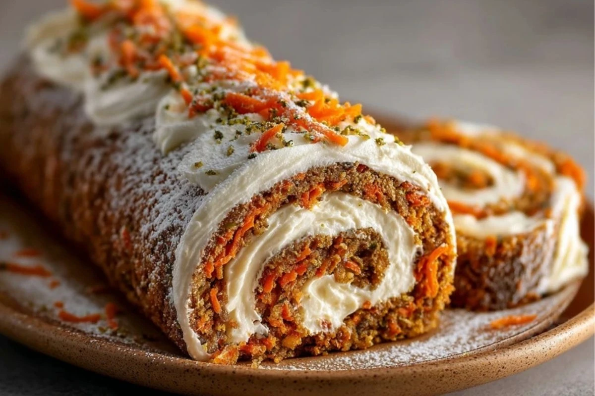 Carrot Cake Roll with Cream Cheese Frosting Filling (3)