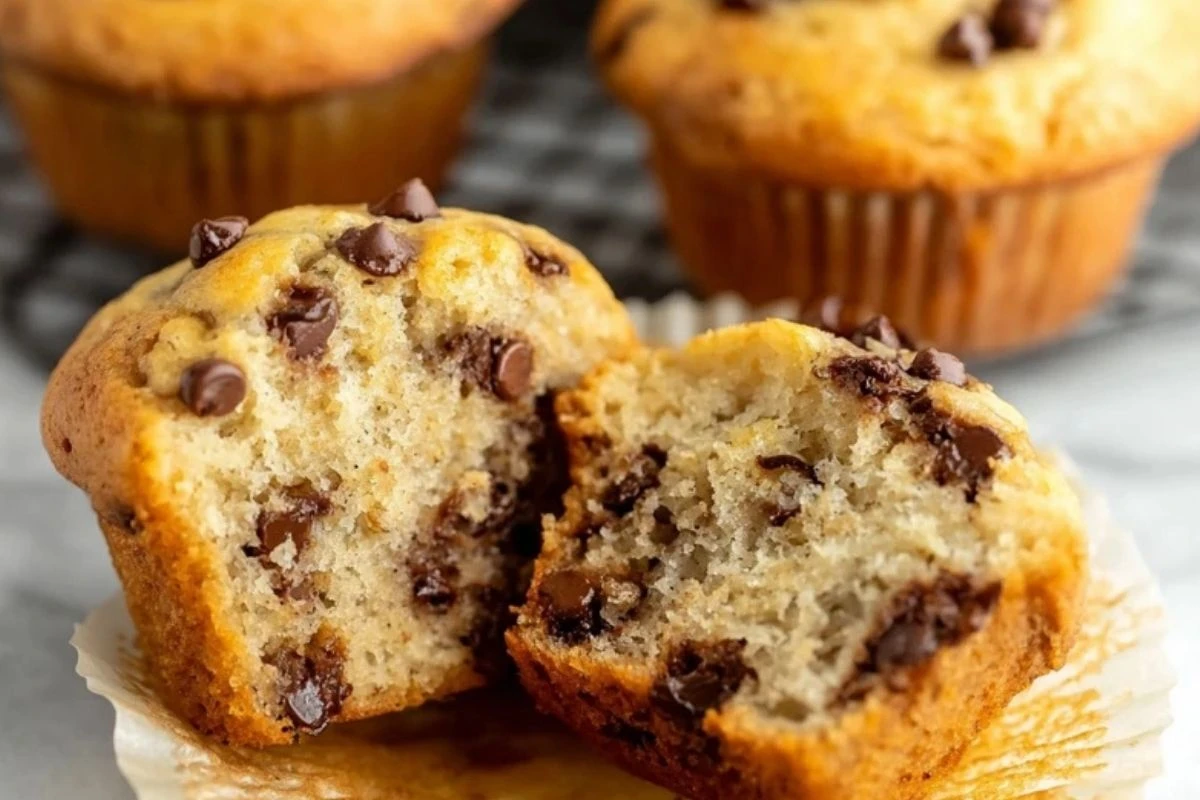 Perfect Banana Chocolate Chip Muffins