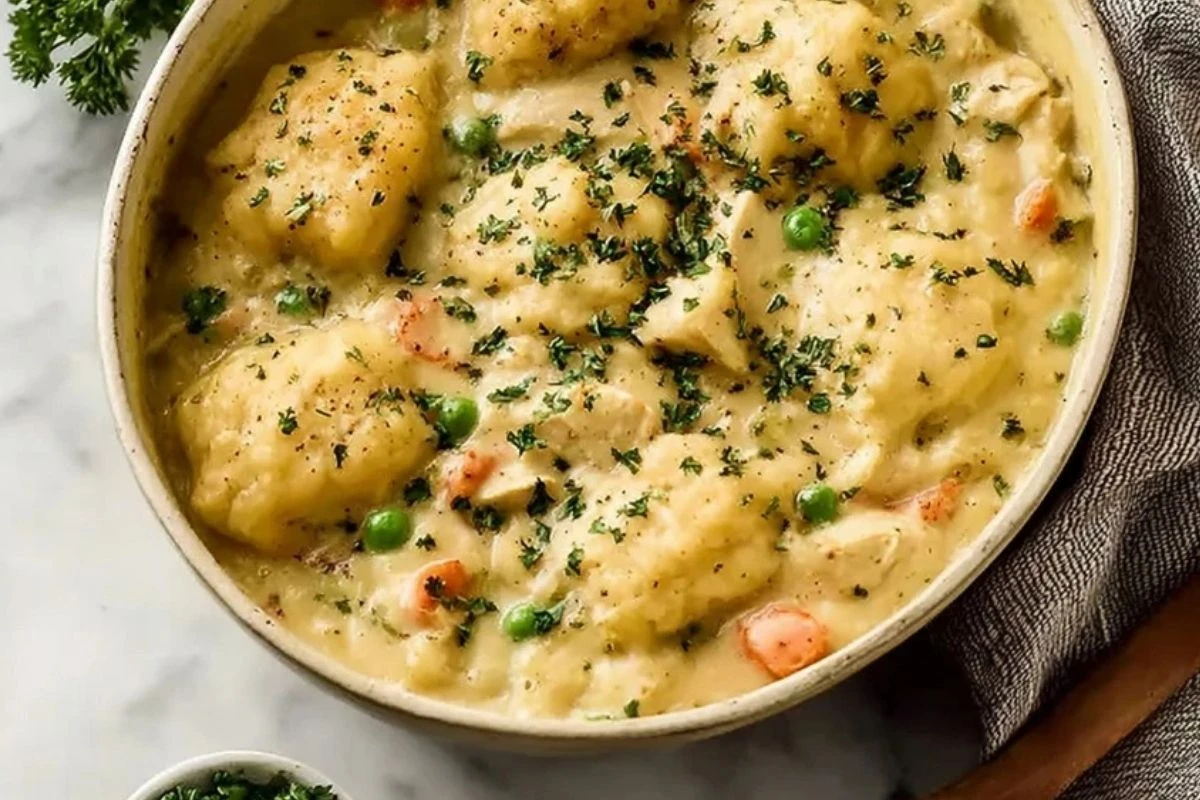 Irresistible Chicken And Dumplings With Biscuits