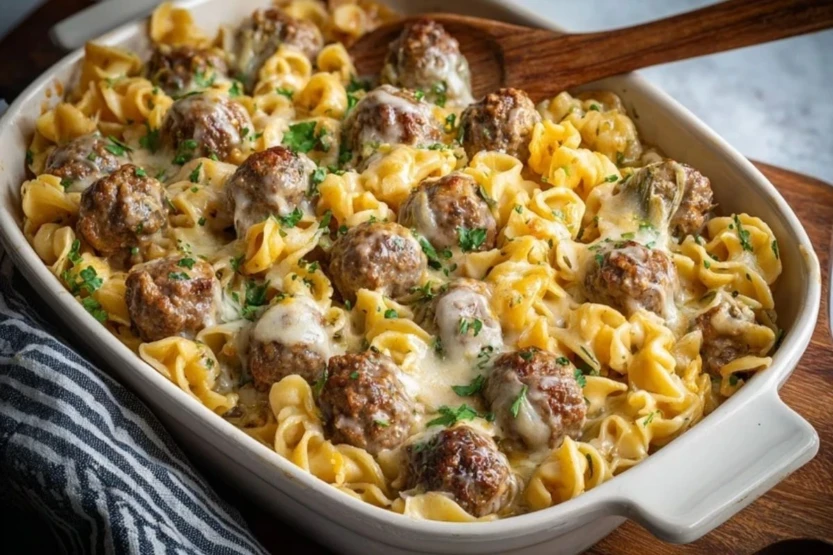 Swedish Meatball Pasta Bake