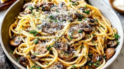 Cozy Mushroom Parmesan Pasta