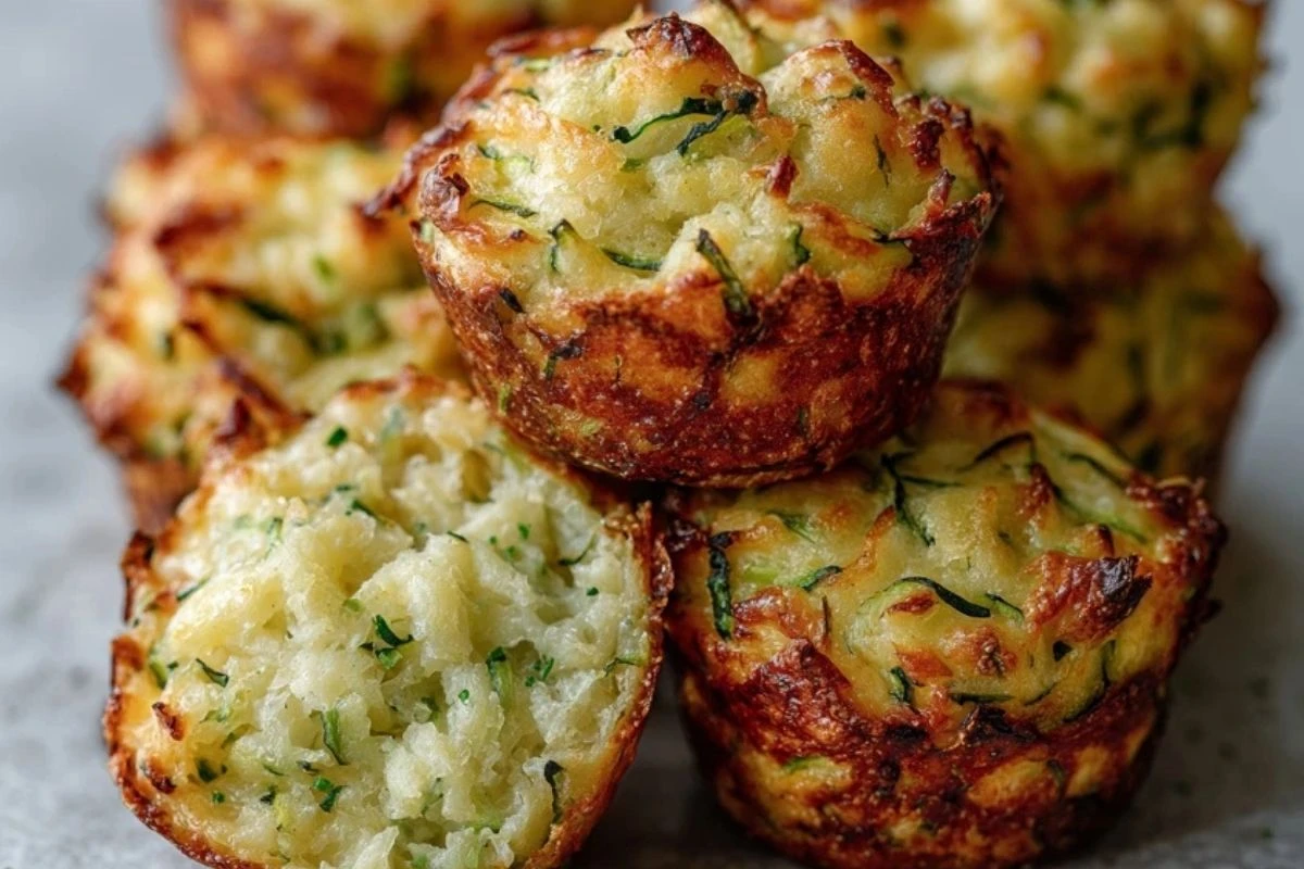 Crispy Parmesan Zucchini Potato Muffins