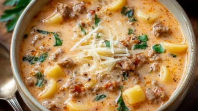 Creamy Parmesan Italian Sausage Ditalini Soup