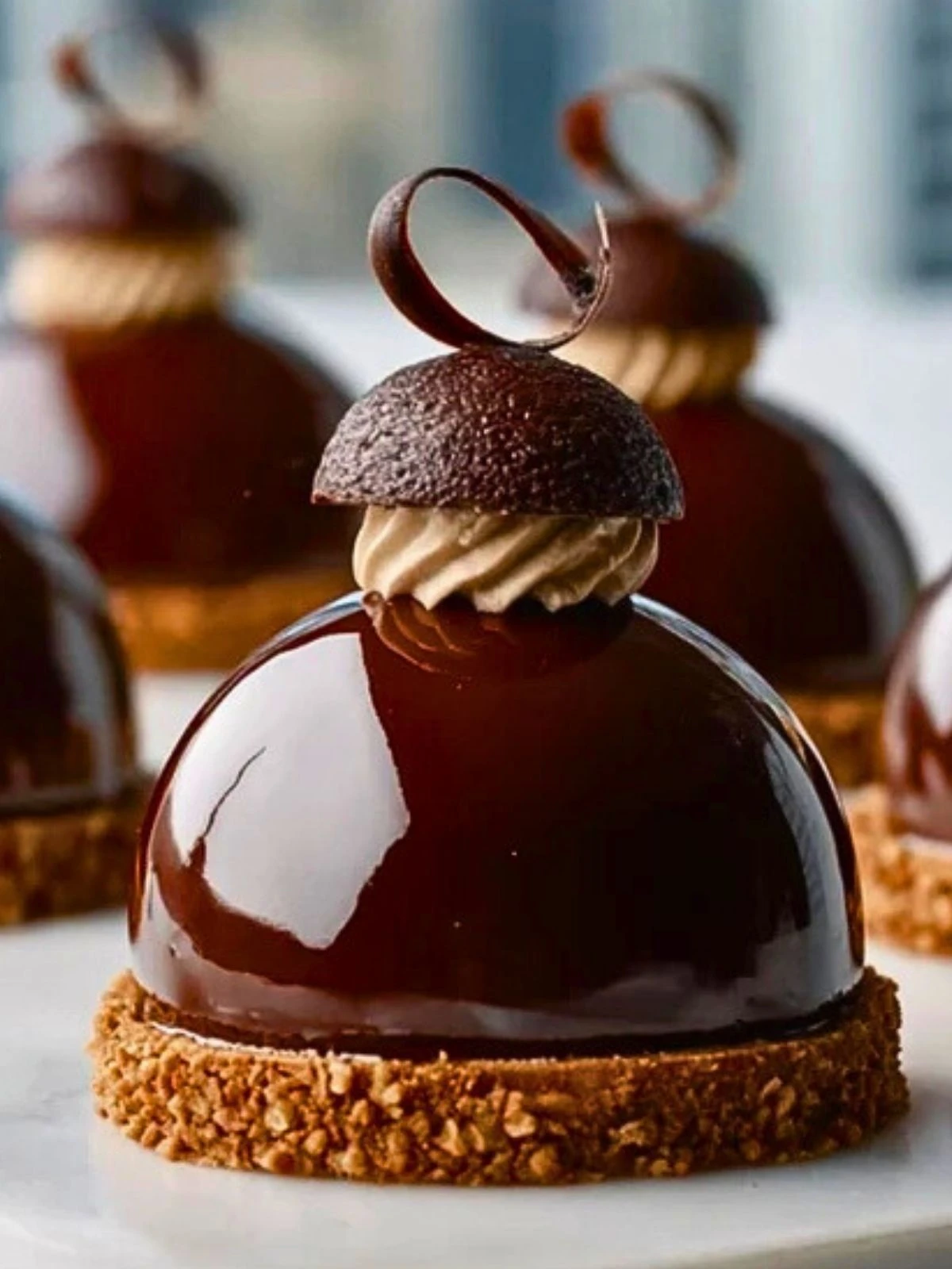 Elegant Chocolate Mascarpone Dome Dessert (1)