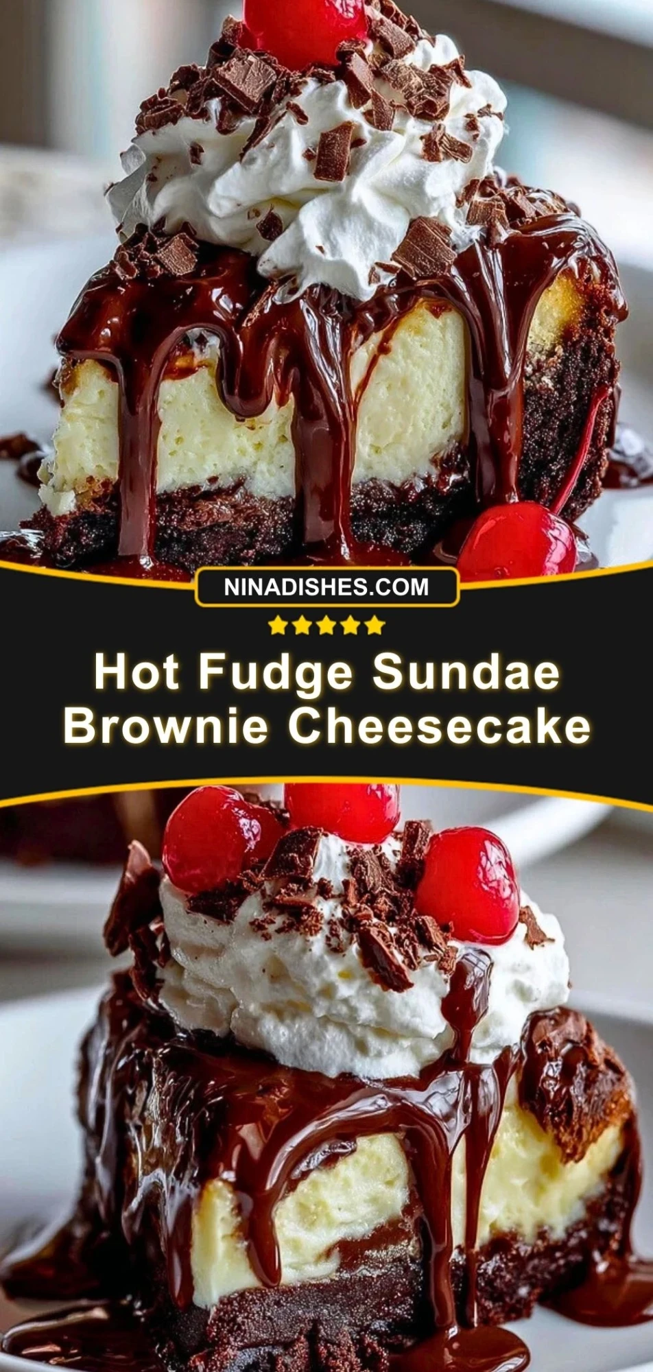 Hot Fudge Sundae Brownie Cheesecake (3)