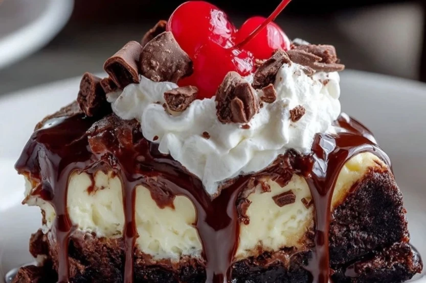 Hot Fudge Sundae Brownie Cheesecake