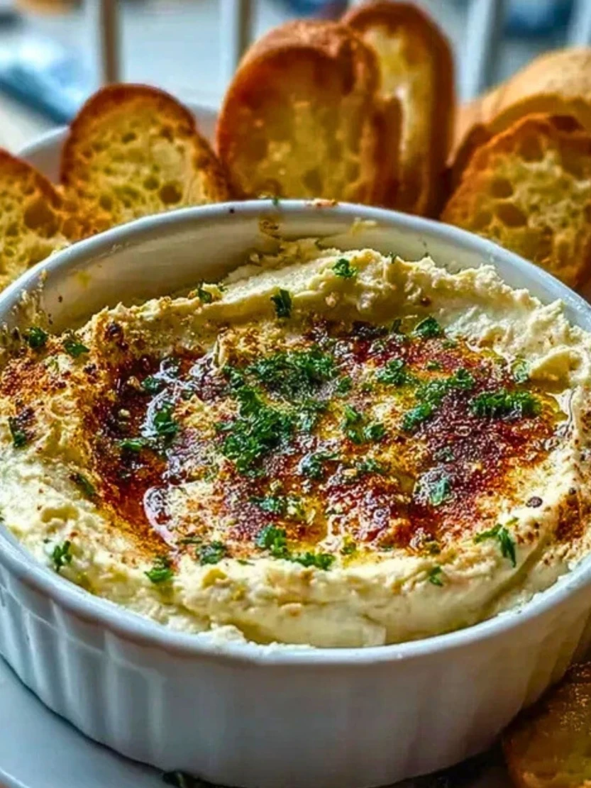 Warm Boursin Dip with Crostini