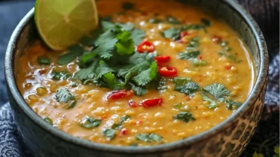 Creamy Thai Coconut Red Lentil Soup