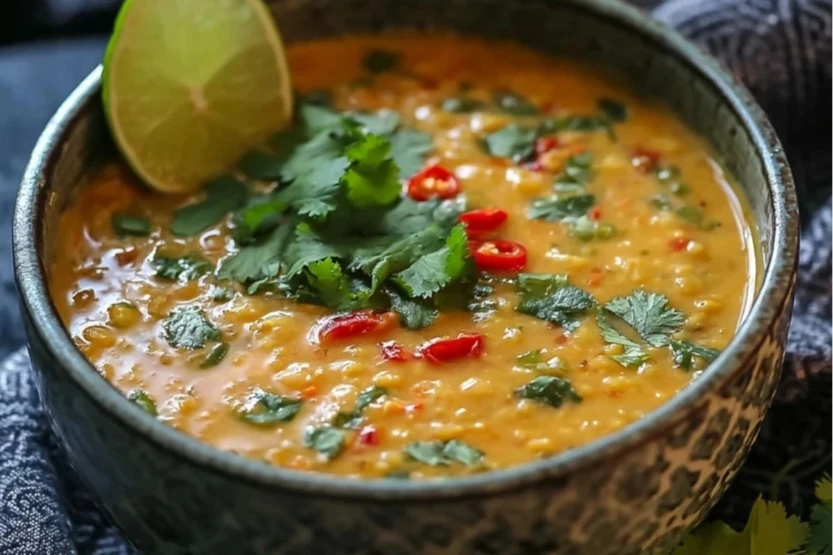 Creamy Thai Coconut Red Lentil Soup