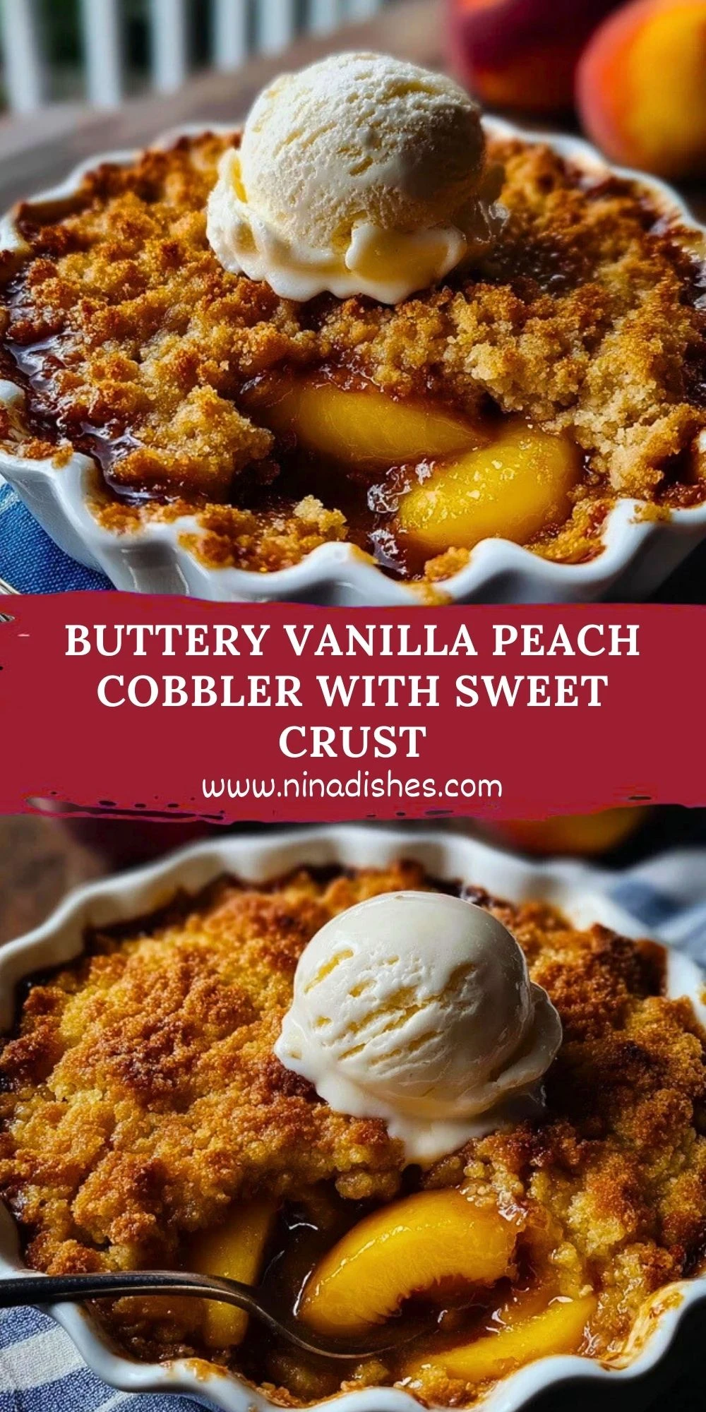 Buttery Vanilla Peach Cobbler with Sweet Crust (2)