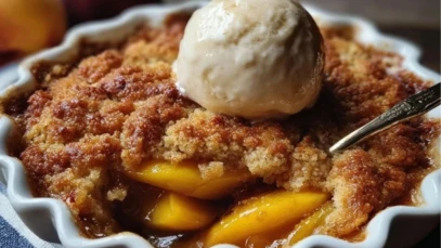 Buttery Vanilla Peach Cobbler with Sweet Crust