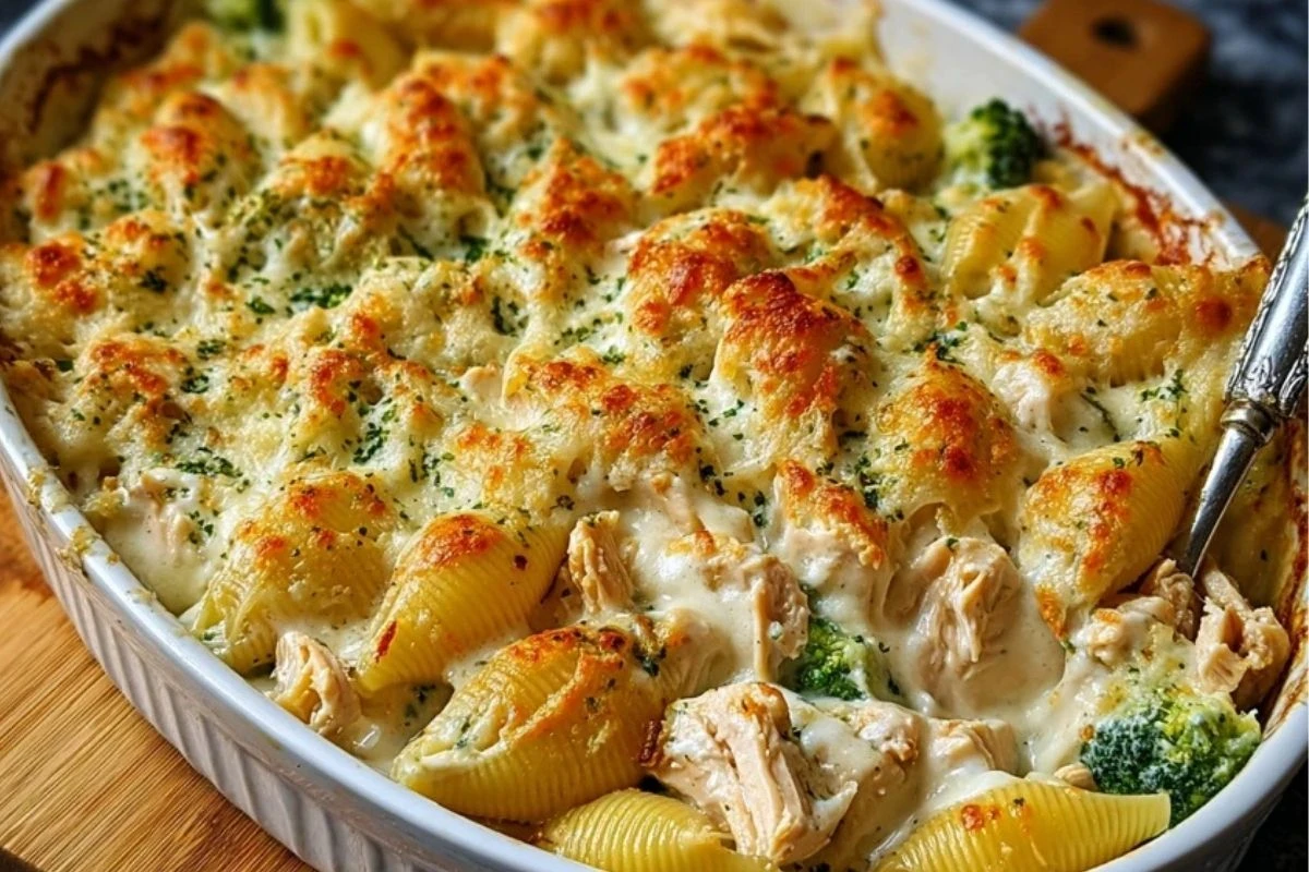 Cheesy Chicken Shells — The Ultimate Creamy, Comforting Pasta Bake