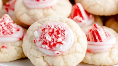 Candy Cane Kiss Cookies