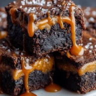 Salted Caramel Pumpkin Brownies