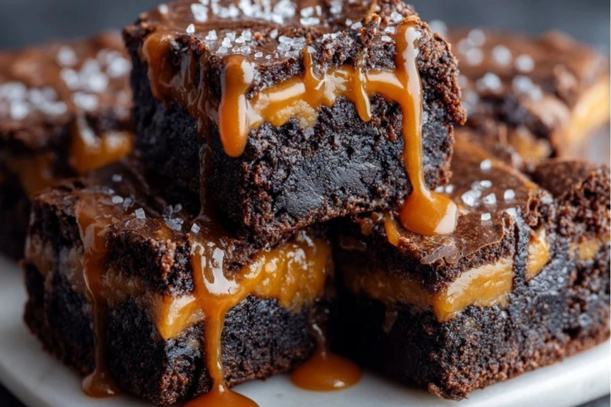 Salted Caramel Pumpkin Brownies
