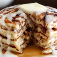 Easy Fluffy Cinnamon Roll Pancakes