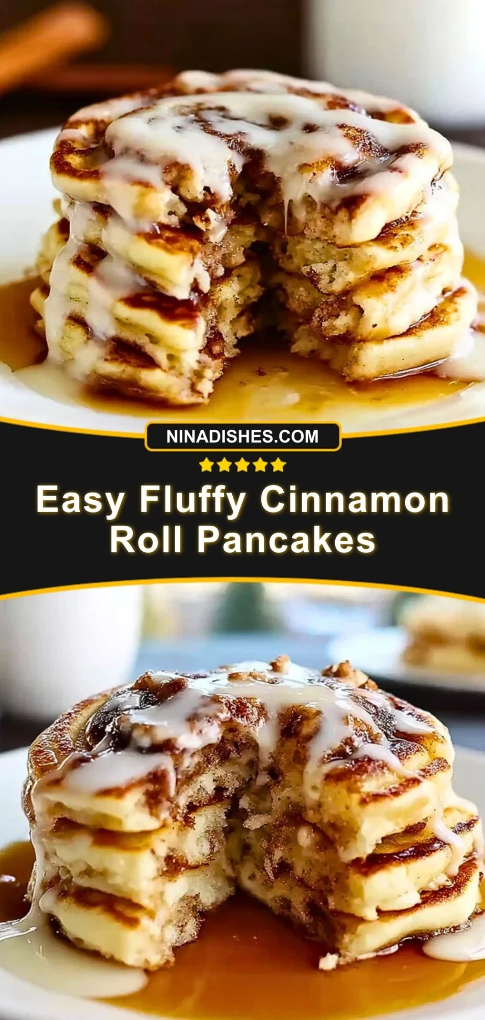 Easy Fluffy Cinnamon Roll Pancakes (3)