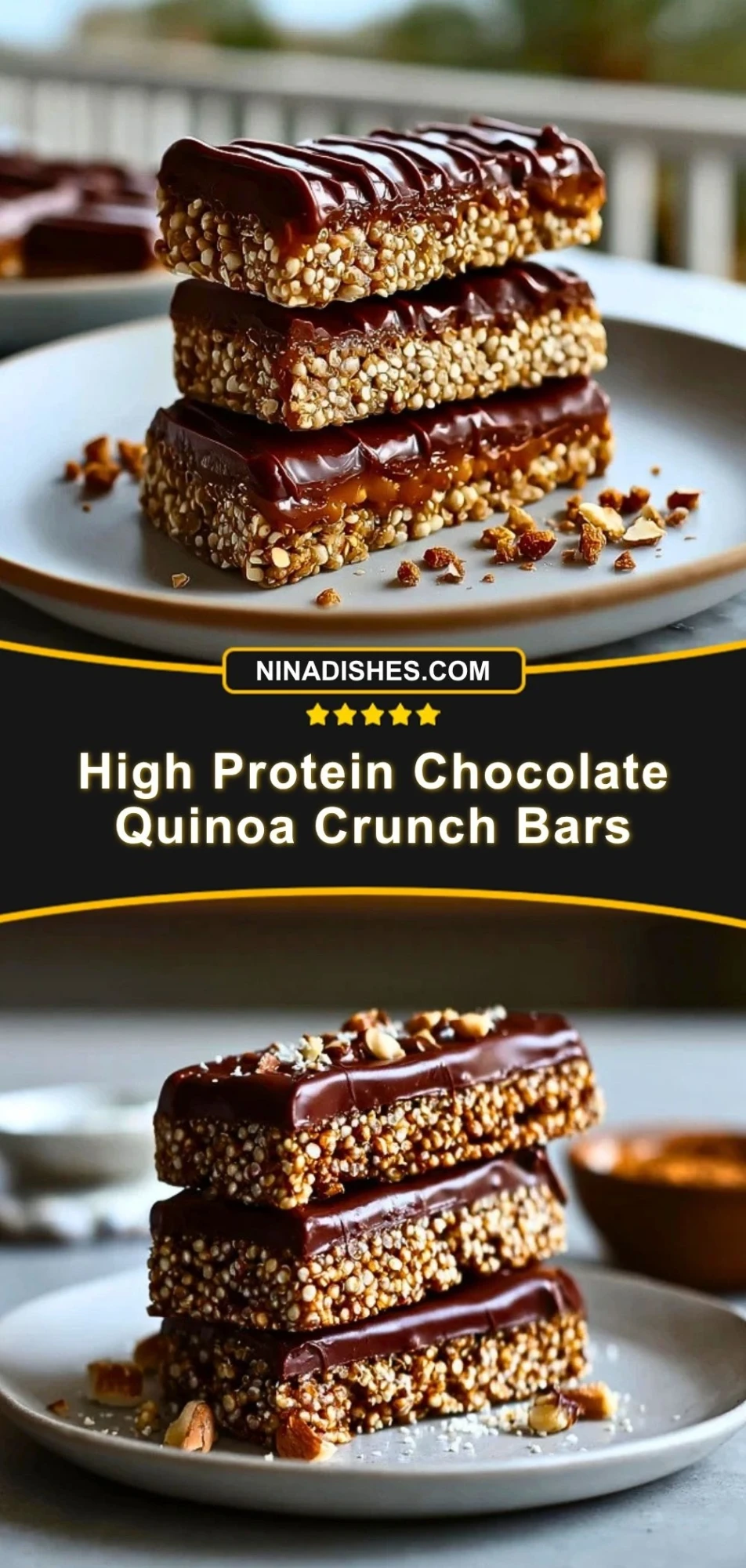 High Protein Chocolate Quinoa Crunch Bars (3)