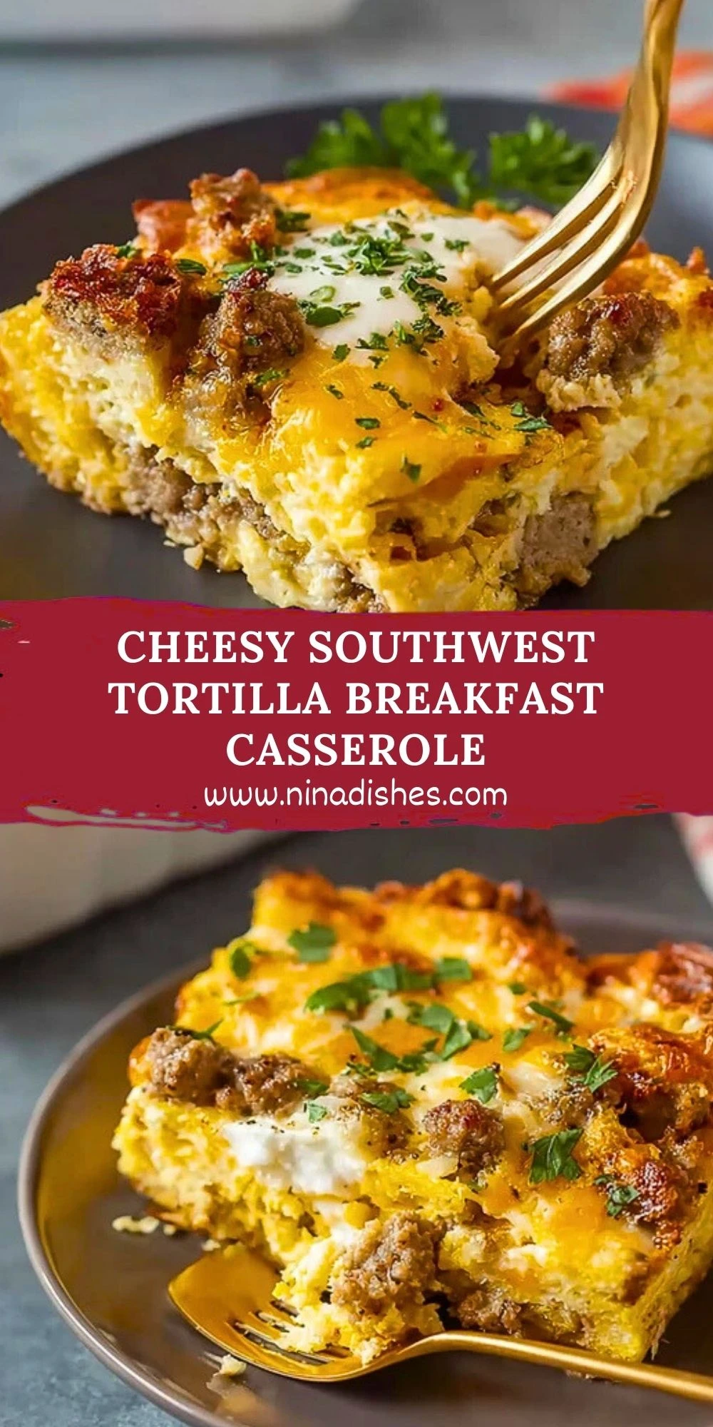 Cheesy Southwest Tortilla Breakfast Casserole (2)