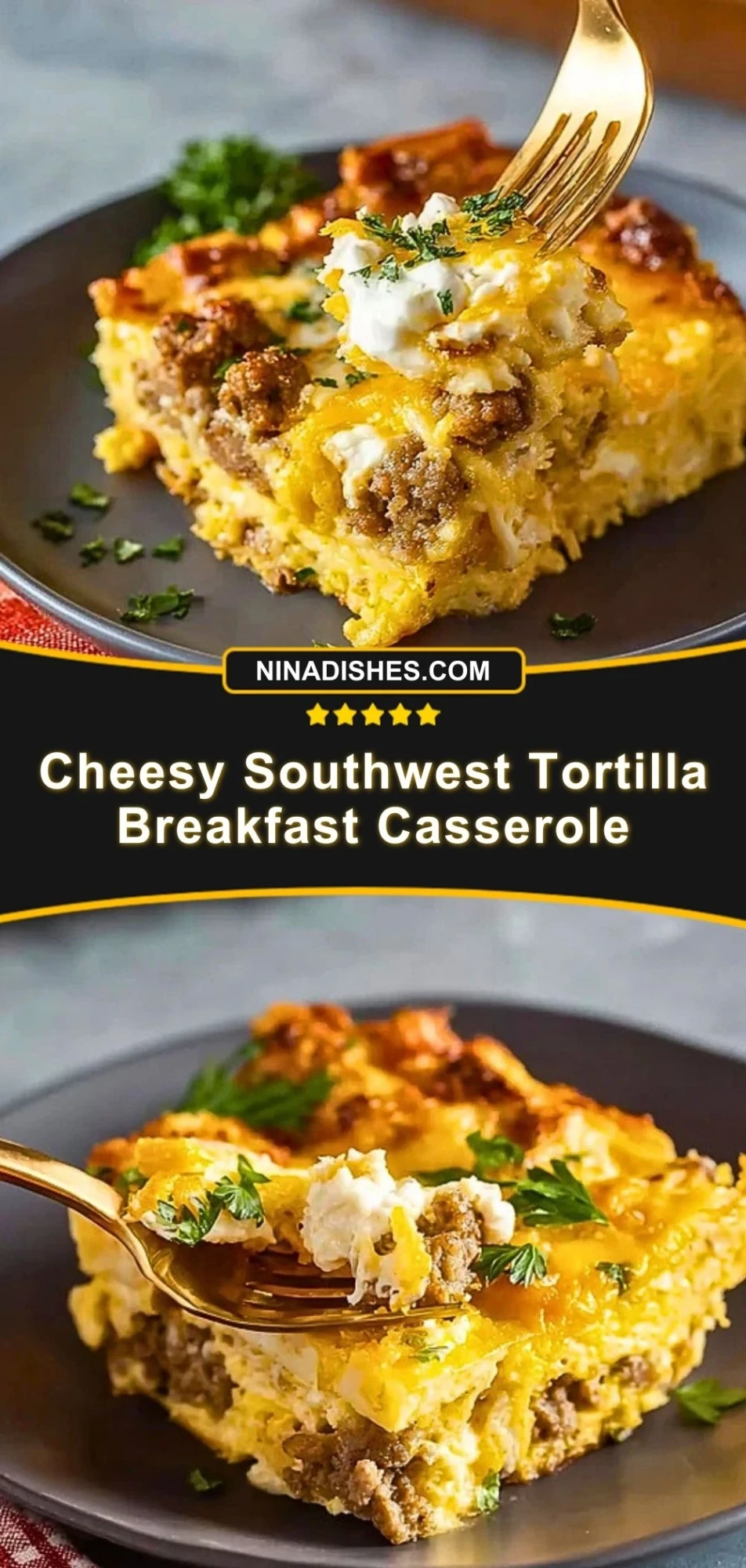 Cheesy Southwest Tortilla Breakfast Casserole (3)
