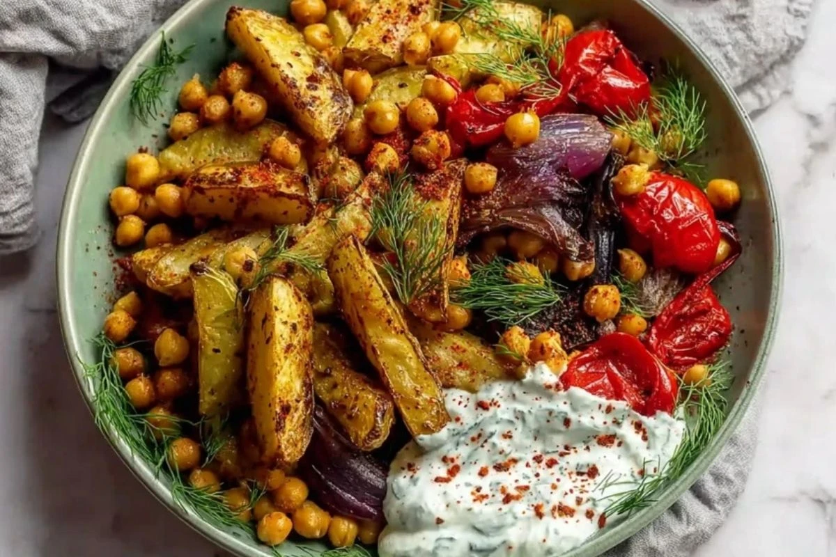 Vegan Mediterranean Roasted Vegetables Bowl