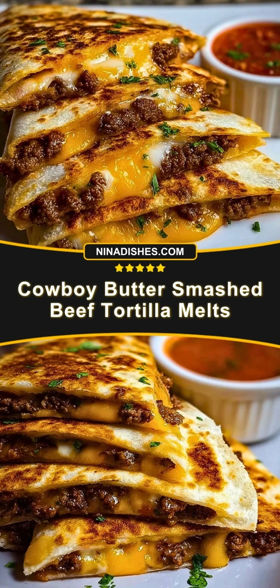 Cowboy Butter Smashed Beef Tortilla Melts (3)